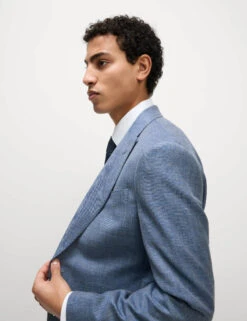 Regular Fit Wool Rich Linen Blend Suit Jacket -Marks And Spencer Shop Regular Fit Wool Rich Linen Blend Suit Jacket 4