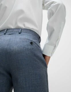 Regular Fit Wool Rich Linen Blend Suit Trouser -Marks And Spencer Shop Regular Fit Wool Rich Linen Blend Suit Trouser 2