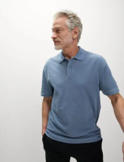 Relaxed Fit Pure Cotton Garment Dyed Polo Shirt -Marks And Spencer Shop Relaxed Fit Pure Cotton Garment Dyed Polo Shirt 5