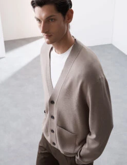 Relaxed Fit V-Neck Cardigan