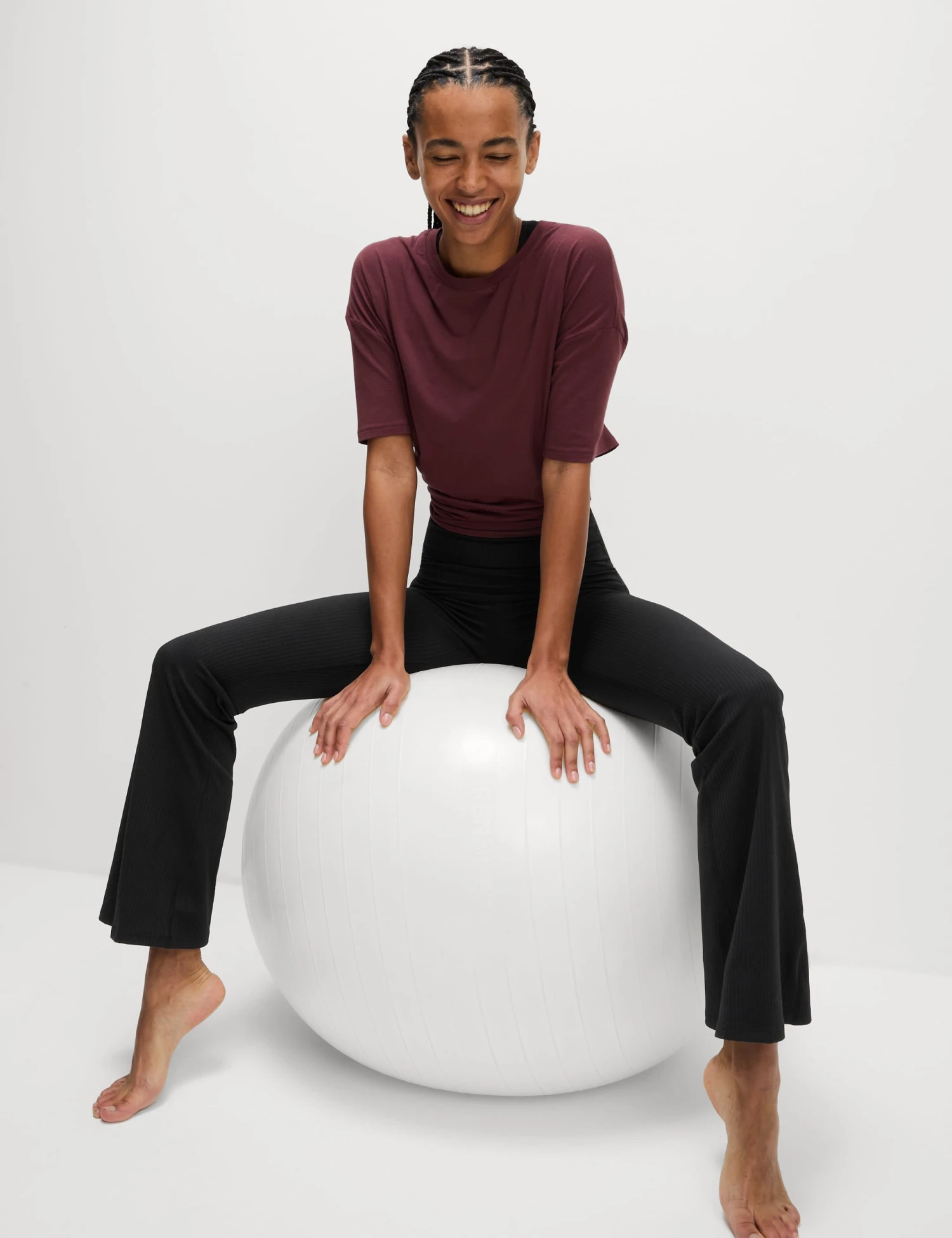 Ribbed High Waisted Flared Yoga Leggings 1 Ribbed High Waisted Flared Yoga Leggings