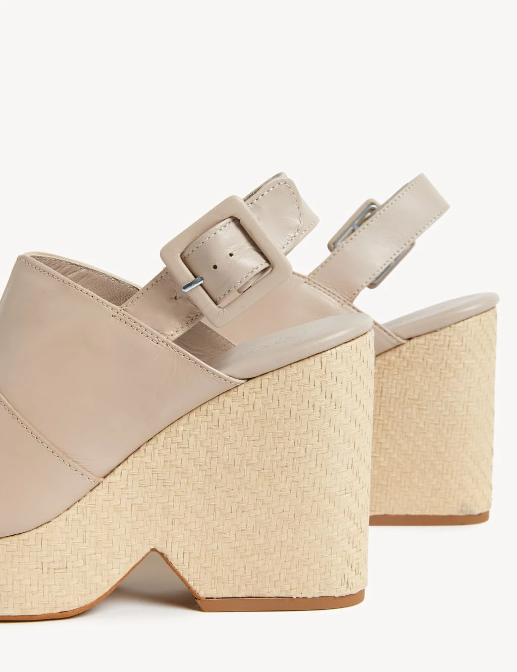 Leather Buckle Wedge Platform Sandals 3 Leather Buckle Wedge Platform Sandals - Image 3