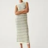 Cotton Rich Striped Knitted Dress -Marks And Spencer Shop SD 01 T38 6973 KA X EC 0