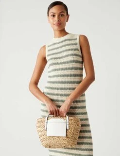 Cotton Rich Striped Knitted Dress 9 Cotton Rich Striped Knitted Dress -Marks And Spencer Shop SD 01 T38 6973 KA X EC 2