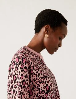 Cotton Rich Printed Crew Neck Sweatshirt -Marks And Spencer Shop SD 01 T41 1408C A4 X EC 2
