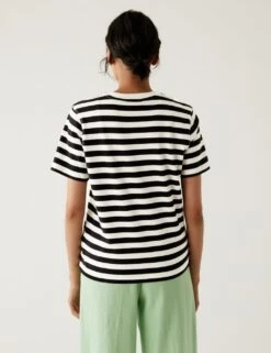 Pure Cotton Striped Modern Tee -Marks And Spencer Shop SD 01 T41 2837C Y4 X EC 3