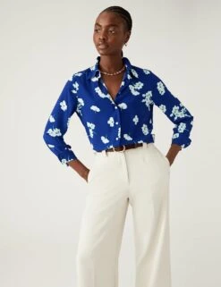 Printed Collared Long Sleeve Shirt -Marks And Spencer Shop SD 01 T43 5489 E6 X EC 1