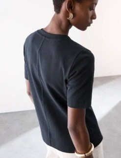 Cotton Rich Crew Neck T-Shirt -Marks And Spencer Shop SD 01 T50 1128T F3 X EC 1