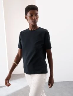 Cotton Rich Crew Neck T-Shirt -Marks And Spencer Shop SD 01 T50 1128T F3 X EC 2