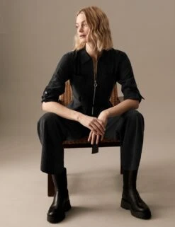 Pure Tencel™ Belted Wide Leg Jumpsuit