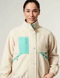 Borg Zip Up Fleece Cropped Jacket