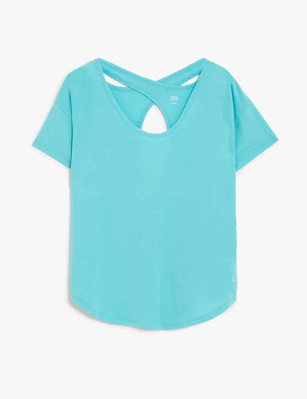 Scoop Neck Cross Back Yoga T-Shirt 2 Scoop Neck Cross Back Yoga T-Shirt - Image 2