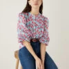 Pure Cotton Printed Button Detail Blouse 13 Pure Cotton Printed Button Detail Blouse -Marks And Spencer Shop SD 01 T53 2035U A4 X EC 0