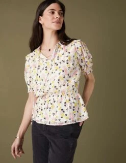Sparkly Floral Waisted Blouse 7 Sparkly Floral Waisted Blouse -Marks And Spencer Shop SD 01 T53 2040U NB X EC 1