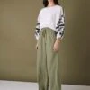 Linen Blend Drawstring Wide Leg Trousers -Marks And Spencer Shop SD 01 T53 7222U XJ X EC 0