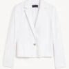 Linen Blend Tailored Cropped Blazer