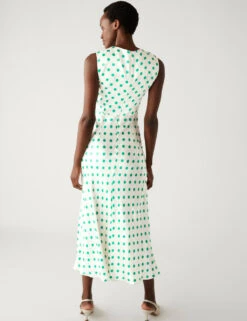 Satin Polka Dot Tie Midaxi Column Dress -Marks And Spencer Shop SD 01 T69 1693 Y8 X EC 3