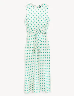 Satin Polka Dot Tie Midaxi Column Dress -Marks And Spencer Shop SD 01 T69 1693 Y8 X EC 90