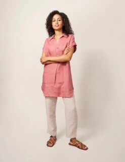 WHITE STUFF Pure Linen Collared Relaxed Tunic