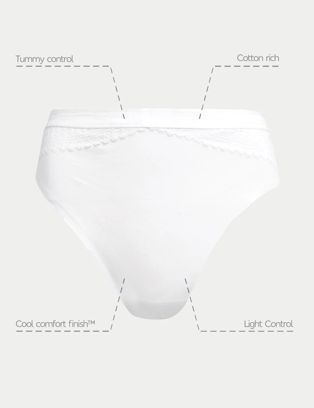 2pk Light Control Cotton Rich High Leg Knickers 4 2pk Light Control Cotton Rich High Leg Knickers - Image 4