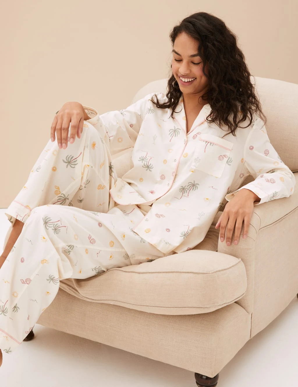 Pure Cotton Palm Print Pyjama Set 1 Pure Cotton Palm Print Pyjama Set