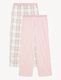 2pk Cool Comfort™ Cotton Pyjama Bottoms