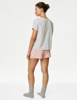 Cotton Rich Leaf Shortie Set 9 Cotton Rich Leaf Shortie Set -Marks And Spencer Shop SD 02 T37 4534F A4 X EC 3