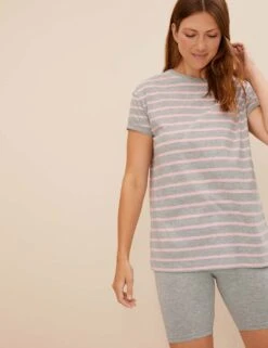 Cotton Rich Striped Shortie Set