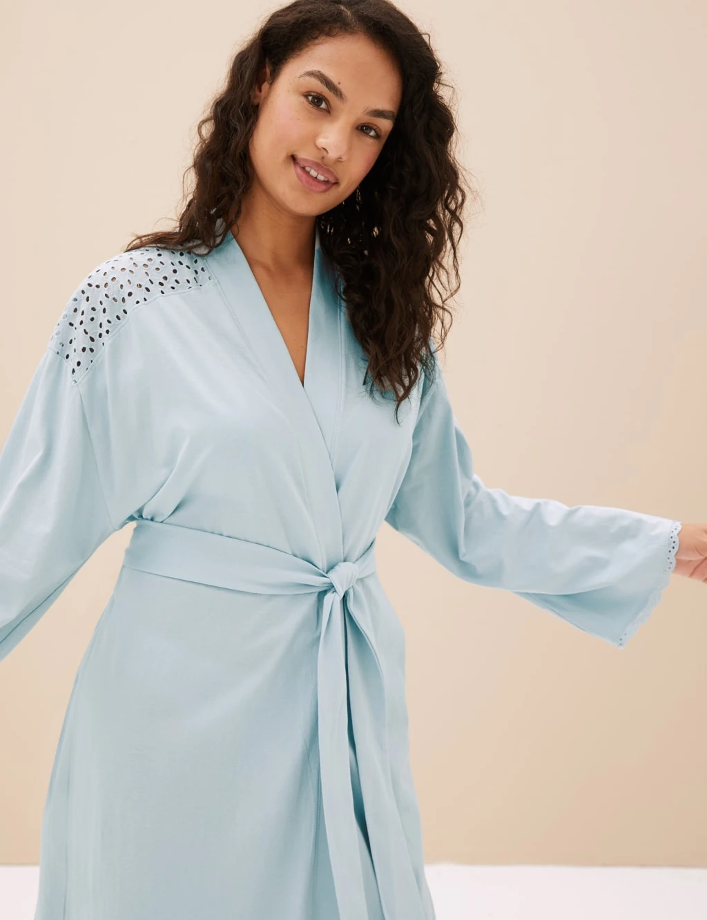 Pure Cotton Tie Dressing Gown 4 Pure Cotton Tie Dressing Gown - Image 4