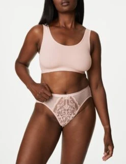 3pk Lace High Waisted High Leg Knickers -Marks And Spencer Shop SD 02 T61 4957L IE X EC 90