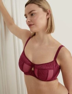 Lexington Lace & Mesh Wired Minimiser Bra C-G