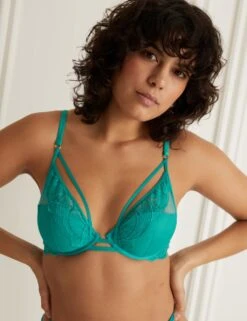 Boutique Maya Embroidery Wired Plunge Bra A-E