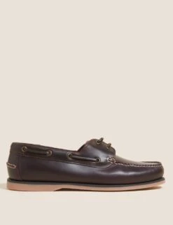 Wide Fit Leather Boat Shoes