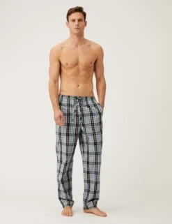 2pk Pure Cotton Checked Pyjama Bottoms -Marks And Spencer Shop SD 03 T07 0512 F4 X EC 3