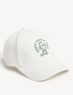 Pure Cotton Embroidered Slogan Baseball Cap -Marks And Spencer Shop SD 03 T09 2345 Z4 X EC 90