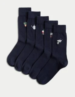 5pk Cool & Fresh™ Embroidered Socks