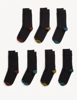 7pk Cool & Fresh™ Striped Cotton Rich Socks
