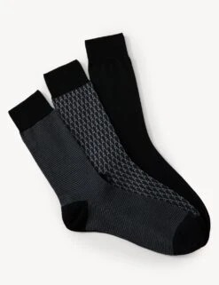 3pk Assorted Modal Pima Cotton Socks