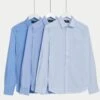 3pk Slim Fit Cotton Blend Long Sleeve Shirts -Marks And Spencer Shop SD 03 T11 2429S E0 X EC 0