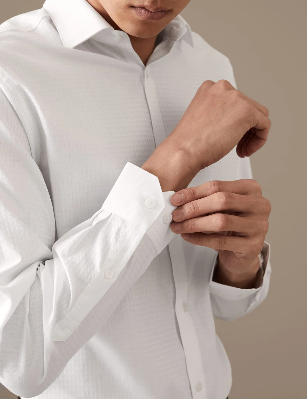 Regular Fit Easy Iron Textured Pure Cotton Shirt 3 Regular Fit Easy Iron Textured Pure Cotton Shirt - Image 3