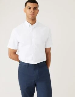 Regular Fit Cotton Rich Striped Shirt