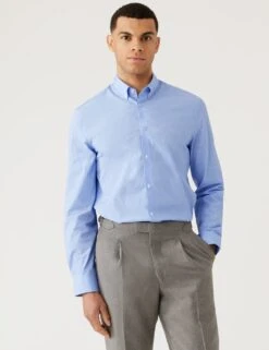 Slim Fit Cotton Rich Striped Shirt -Marks And Spencer Shop SD 03 T11 6163S E1 X EC 1