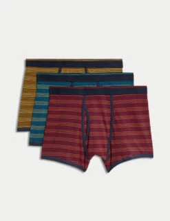 3pk Cotton Rich Cool & Fresh™ Striped Trunks