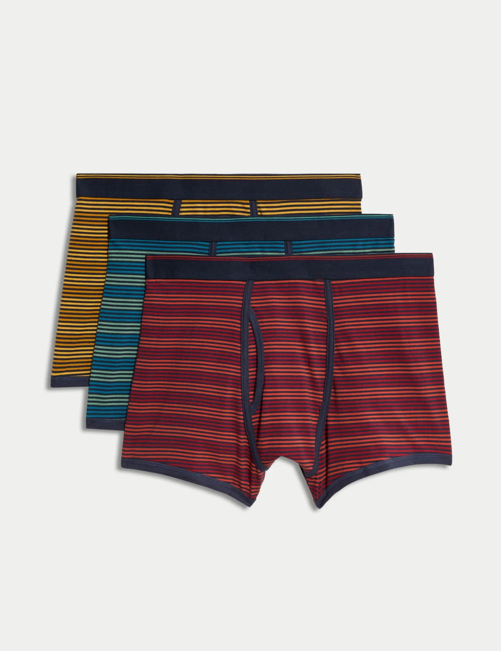 3pk Cotton Rich Cool & Fresh™ Striped Trunks 1 3pk Cotton Rich Cool & Fresh™ Striped Trunks