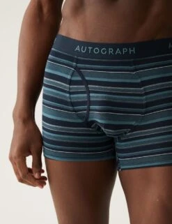 3pk Supima® Cotton Blend Striped Trunks -Marks And Spencer Shop SD 03 T14 5352A H2 X EC 1