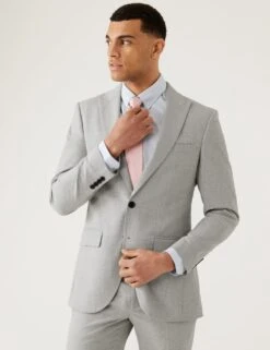 Slim Fit Prince Of Wales Check Suit Jacket
