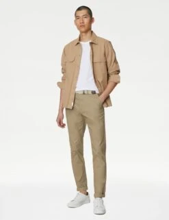 Slim Fit Belted Stretch Chinos -Marks And Spencer Shop SD 03 T17 6771S JF X EC 1