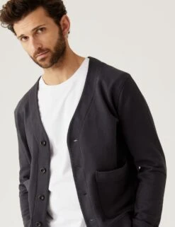 Pure Cotton Jersey Cardigan