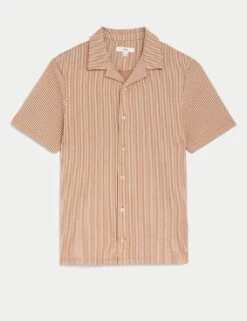 Cotton Rich Jersey Striped Polo Shirt -Marks And Spencer Shop SD 03 T28 3365M AG X EC 90