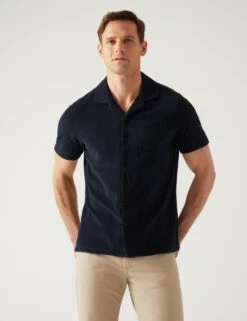 Cotton Rich Towelling Revere Polo Shirt